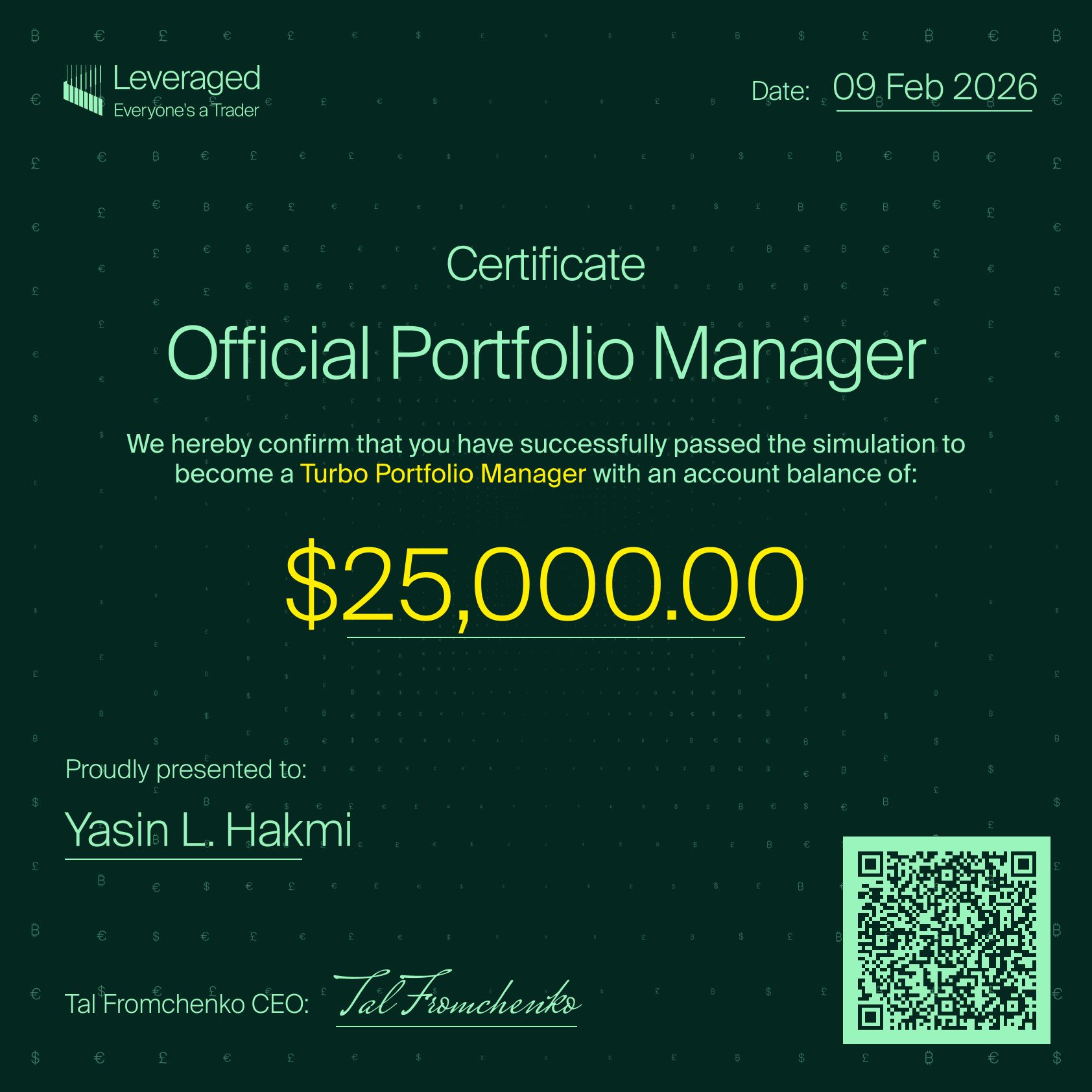 Leveraged Official Portfolio Manager certificate — #08