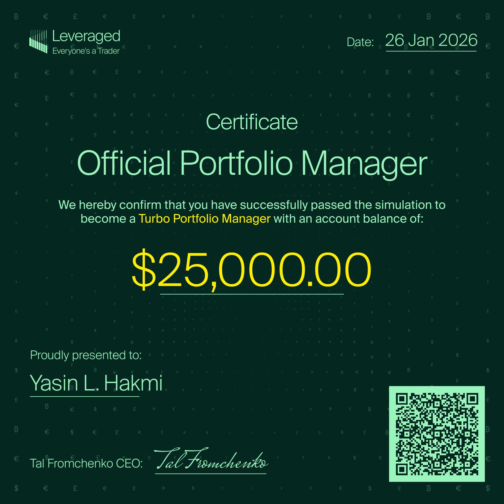 Leveraged Official Portfolio Manager certificate — #06