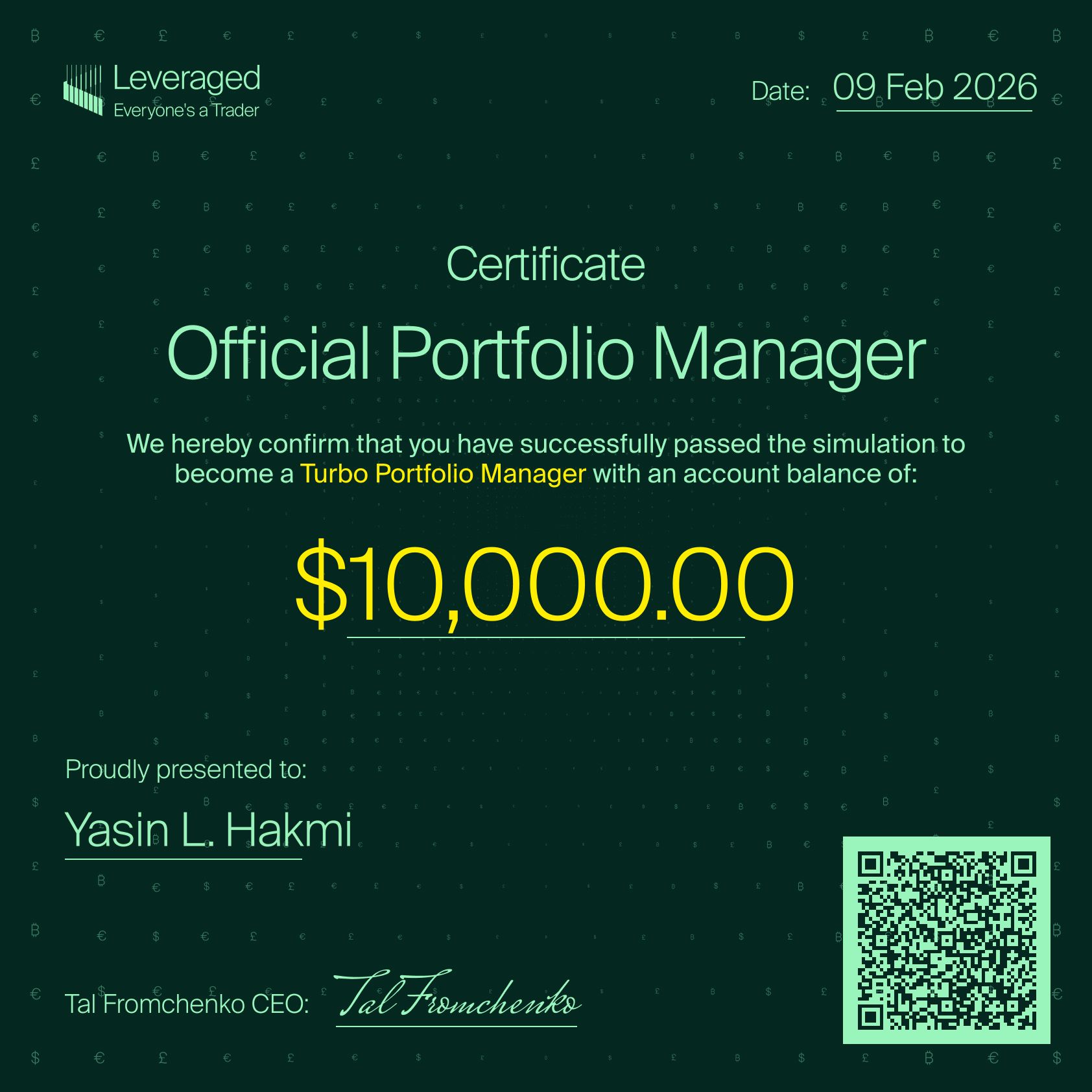 Leveraged Official Portfolio Manager certificate — #07
